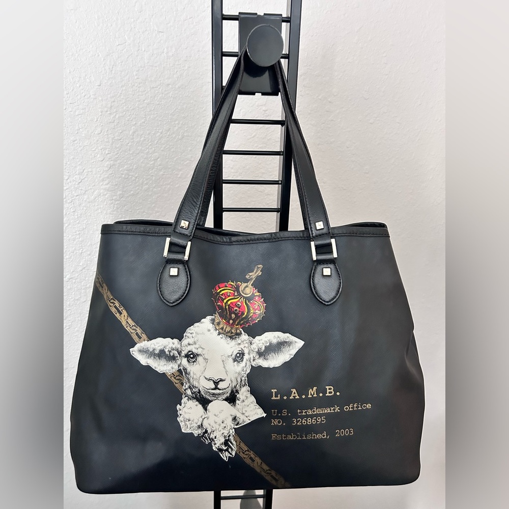 Gwen Stefani Signature L.A.M.B. Tote purse bag - Lamb w/ Crown - RARE, y2k, EUC